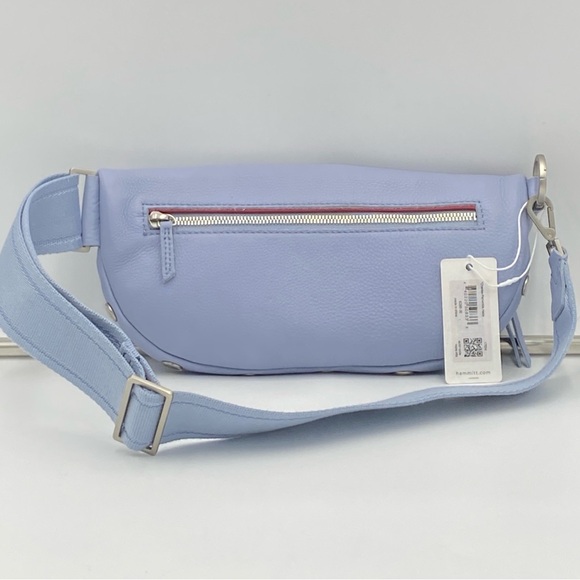 Hammitt Charles Medium Leather Belt Bag Fanny Pack Periwinkle Haze & Sil… - Picture 9 of 12